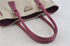 Authentic PRADA Shoulder Hand Bag Purse Canvas Leather Beige Purple 5610C