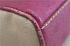 Authentic PRADA Shoulder Hand Bag Purse Canvas Leather Beige Purple 5610C