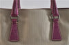 Authentic PRADA Shoulder Hand Bag Purse Canvas Leather Beige Purple 5610C