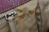 Authentic PRADA Shoulder Hand Bag Purse Canvas Leather Beige Purple 5610C