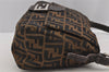 Authentic FENDI Zucca Mamma Baguette Shoulder Bag Canvas Leather Brown 5613I