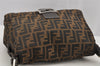 Authentic FENDI Zucca Mamma Baguette Shoulder Bag Canvas Leather Brown 5613I