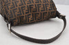 Authentic FENDI Zucca Mamma Baguette Shoulder Bag Canvas Leather Brown 5613I