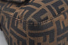 Authentic FENDI Zucca Mamma Baguette Shoulder Bag Canvas Leather Brown 5613I