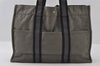 Authentic HERMES Fourre Tout MM Vintage Hand Tote Bag Canvas Gray 5616I