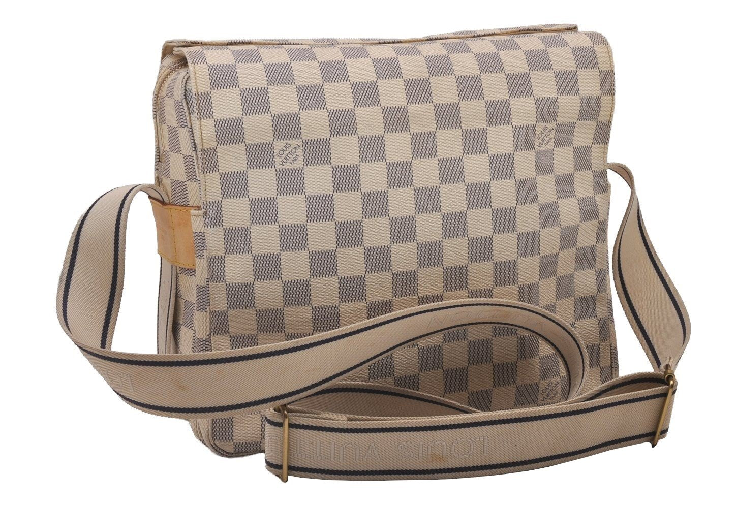 Authentic Louis Vuitton Damier Azur Naviglio Shoulder Cross Bag N51189 LV 5620I