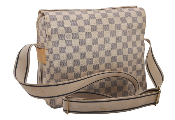 Authentic Louis Vuitton Damier Azur Naviglio Shoulder Cross Bag N51189 LV 5620I