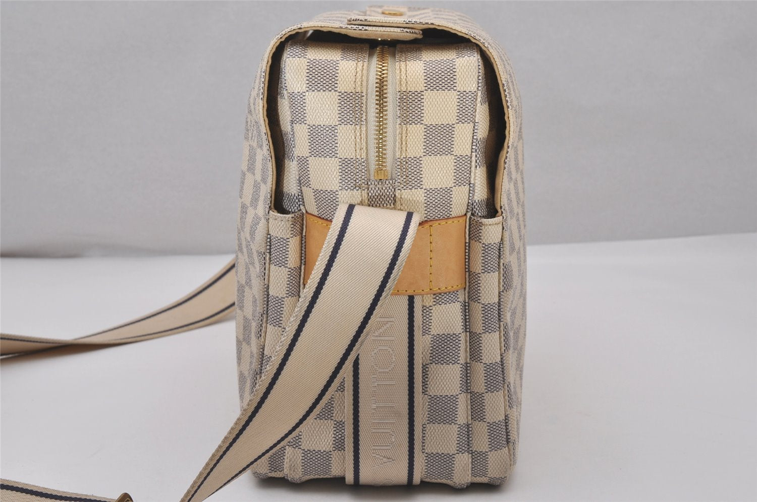 Authentic Louis Vuitton Damier Azur Naviglio Shoulder Cross Bag N51189 LV 5620I