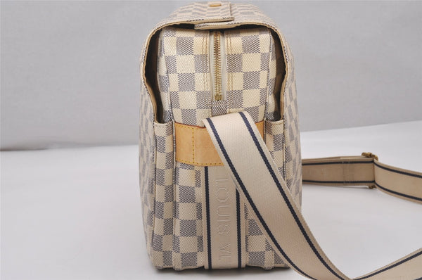 Authentic Louis Vuitton Damier Azur Naviglio Shoulder Cross Bag N51189 LV 5620I