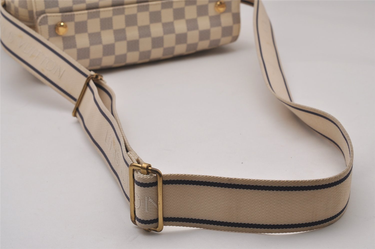 Authentic Louis Vuitton Damier Azur Naviglio Shoulder Cross Bag N51189 LV 5620I