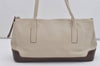 Authentic PRADA Vintage Leather Enamel Shoulder Hand Bag Purse White 5622I