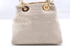 Authentic Christian Dior Diorissimo Cannage Hand Bag Leather White CD 5624I
