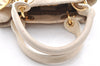 Authentic Christian Dior Diorissimo Cannage Hand Bag Leather White CD 5624I