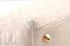Authentic Christian Dior Diorissimo Cannage Hand Bag Leather White CD 5624I