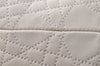 Authentic Christian Dior Diorissimo Cannage Hand Bag Leather White CD 5624I