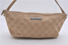Authentic GUCCI Hand Bag Pouch Purse GG Canvas Leather 07198 Beige 5625D