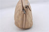 Authentic GUCCI Hand Bag Pouch Purse GG Canvas Leather 07198 Beige 5625D