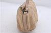 Authentic GUCCI Hand Bag Pouch Purse GG Canvas Leather 07198 Beige 5625D