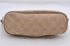 Authentic GUCCI Hand Bag Pouch Purse GG Canvas Leather 07198 Beige 5625D