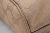 Authentic GUCCI Hand Bag Pouch Purse GG Canvas Leather 07198 Beige 5625D