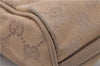 Authentic GUCCI Hand Bag Pouch Purse GG Canvas Leather 07198 Beige 5625D