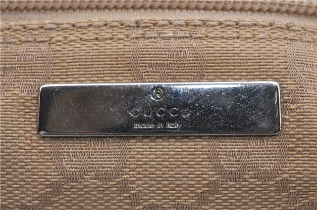 Authentic GUCCI Hand Bag Pouch Purse GG Canvas Leather 07198 Beige 5625D