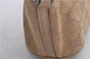 Authentic GUCCI Hand Bag Pouch Purse GG Canvas Leather 07198 Beige 5625D