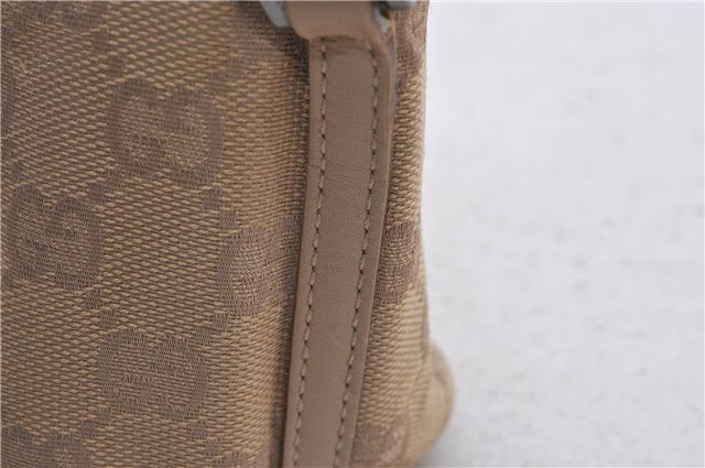 Authentic GUCCI Hand Bag Pouch Purse GG Canvas Leather 07198 Beige 5625D