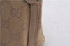 Authentic GUCCI Hand Bag Pouch Purse GG Canvas Leather 07198 Beige 5625D