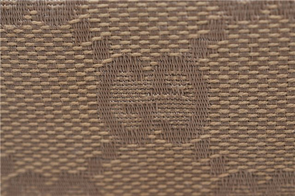 Authentic GUCCI Hand Bag Pouch Purse GG Canvas Leather 07198 Beige 5625D