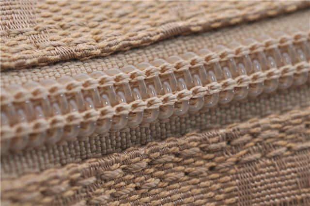 Authentic GUCCI Hand Bag Pouch Purse GG Canvas Leather 07198 Beige 5625D