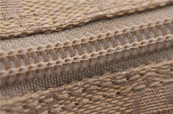 Authentic GUCCI Hand Bag Pouch Purse GG Canvas Leather 07198 Beige 5625D