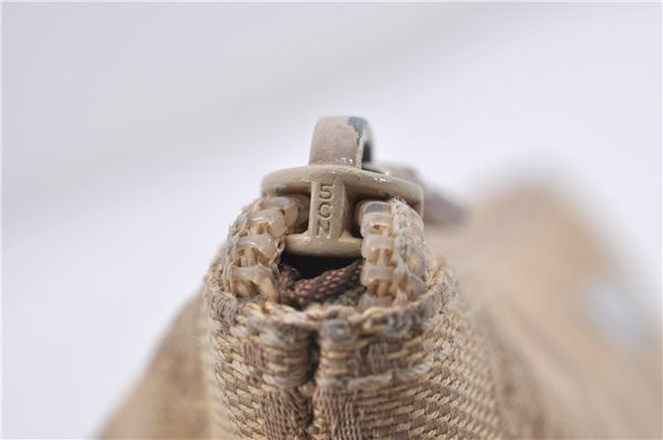 Authentic GUCCI Hand Bag Pouch Purse GG Canvas Leather 07198 Beige 5625D