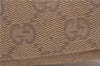 Authentic GUCCI Hand Bag Pouch Purse GG Canvas Leather 07198 Beige 5625D