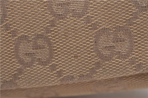 Authentic GUCCI Hand Bag Pouch Purse GG Canvas Leather 07198 Beige 5625D