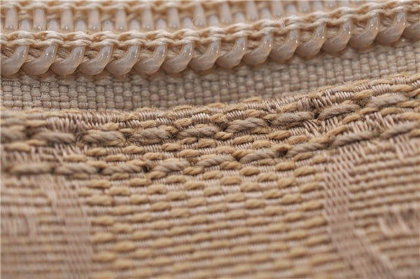 Authentic GUCCI Hand Bag Pouch Purse GG Canvas Leather 07198 Beige 5625D