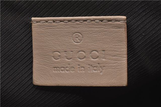 Authentic GUCCI Hand Bag Pouch Purse GG Canvas Leather 07198 Beige 5625D