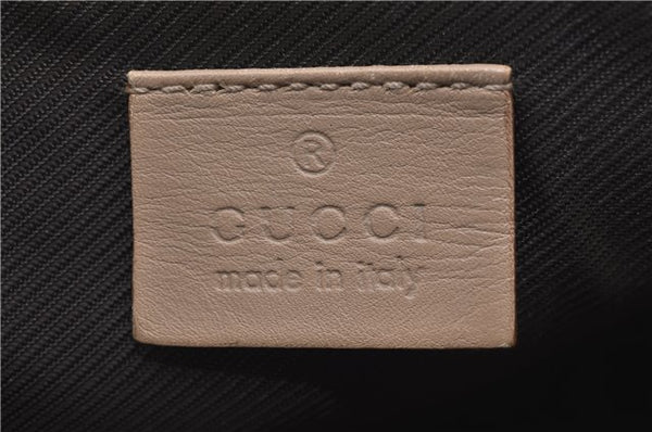 Authentic GUCCI Hand Bag Pouch Purse GG Canvas Leather 07198 Beige 5625D