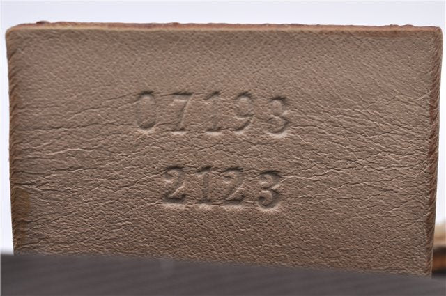 Authentic GUCCI Hand Bag Pouch Purse GG Canvas Leather 07198 Beige 5625D