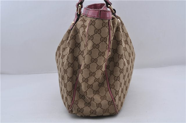 Authentic GUCCI Sukey Tote Bag GG Canvas Leather 296835 Brown Pink 5626C
