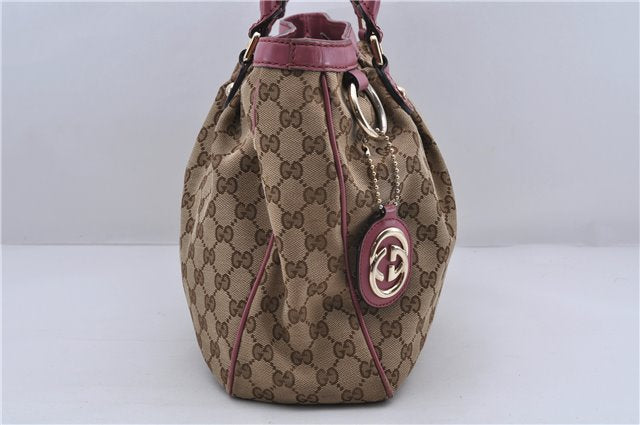 Authentic GUCCI Sukey Tote Bag GG Canvas Leather 296835 Brown Pink 5626C