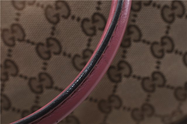 Authentic GUCCI Sukey Tote Bag GG Canvas Leather 296835 Brown Pink 5626C