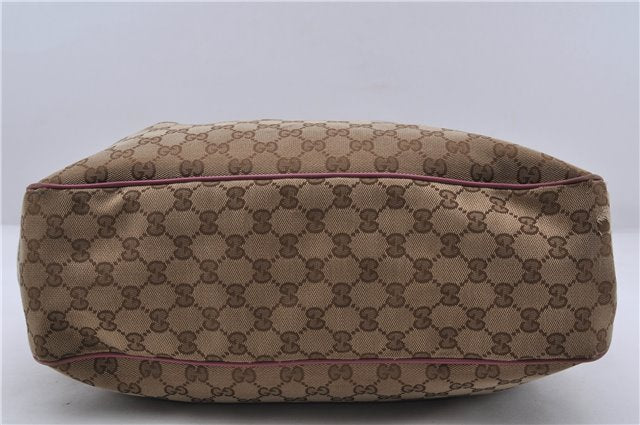 Authentic GUCCI Sukey Tote Bag GG Canvas Leather 296835 Brown Pink 5626C