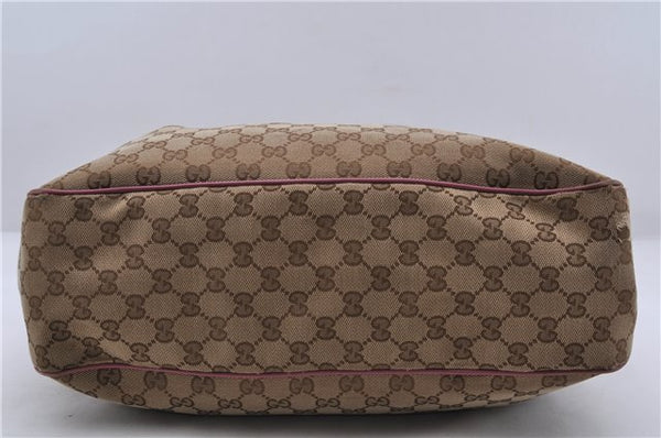 Authentic GUCCI Sukey Tote Bag GG Canvas Leather 296835 Brown Pink 5626C