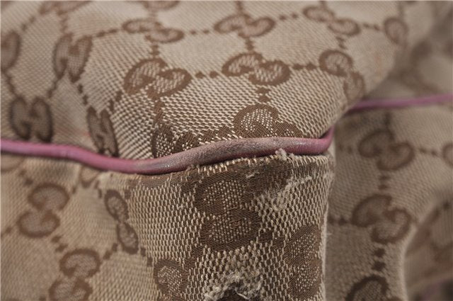 Authentic GUCCI Sukey Tote Bag GG Canvas Leather 296835 Brown Pink 5626C