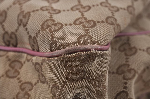 Authentic GUCCI Sukey Tote Bag GG Canvas Leather 296835 Brown Pink 5626C