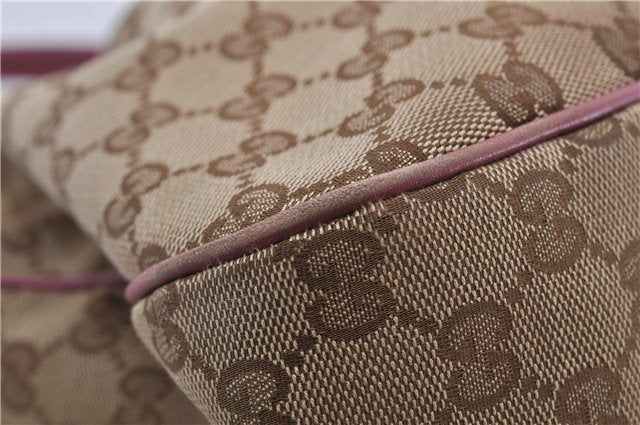 Authentic GUCCI Sukey Tote Bag GG Canvas Leather 296835 Brown Pink 5626C