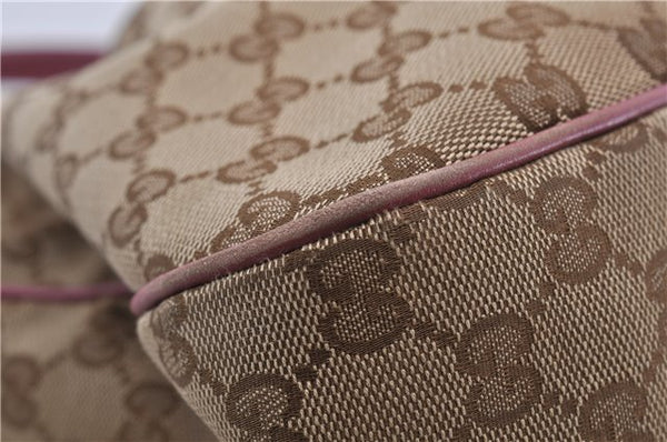 Authentic GUCCI Sukey Tote Bag GG Canvas Leather 296835 Brown Pink 5626C