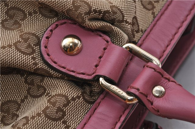Authentic GUCCI Sukey Tote Bag GG Canvas Leather 296835 Brown Pink 5626C