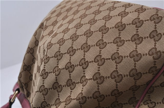 Authentic GUCCI Sukey Tote Bag GG Canvas Leather 296835 Brown Pink 5626C